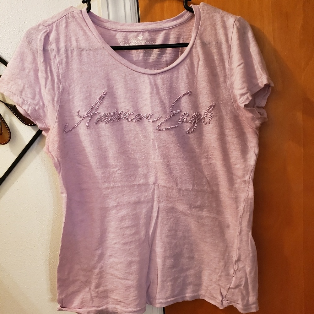American Eagle Tee with raised beads - LARGE